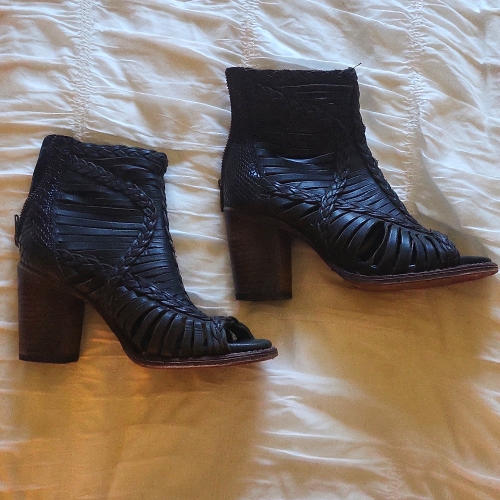 Freebird by Steven Black Braided Ankle Boots